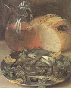 Georg Flegel Still Life with Fish and a Flask of Wine (mk05) oil painting on canvas